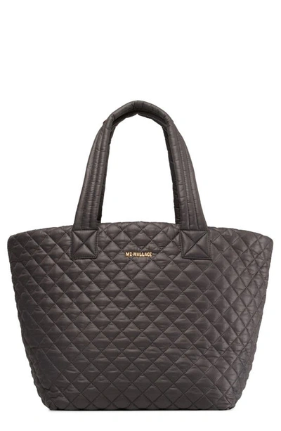 Shop Mz Wallace Medium Metro Quilted Nylon Tote In Magnet/ Magnet