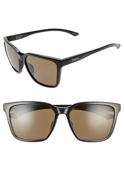 Shop Smith Shoutout 57mm Chromapop™ Polarized Square Sunglasses In Black/ Gray Green