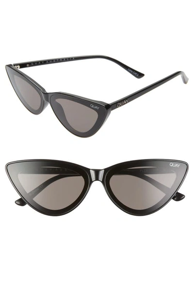 Shop Quay Flex 47mm Cat Eye Sunglasses In Black/ Smoke