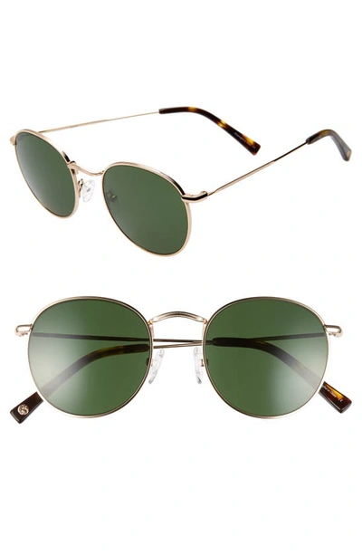 Shop Brightside Charlie 50mm Round Sunglasses In Japanese Gold/ Green