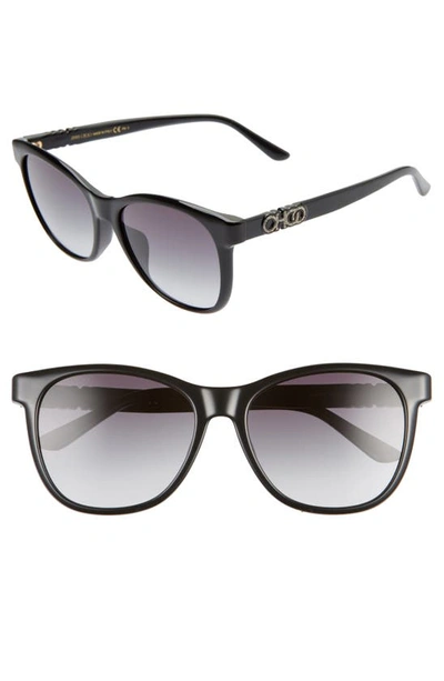Shop Jimmy Choo June 56mm Special Fit Sunglasses In Black/ Dkgrey Gradient