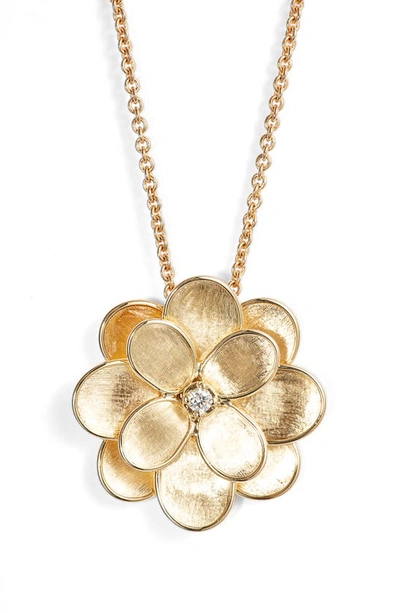 Shop Marco Bicego Petali 18k Yellow Gold & Diamond Large Flower Pendant Necklace In Yellow Gold/ Diamond