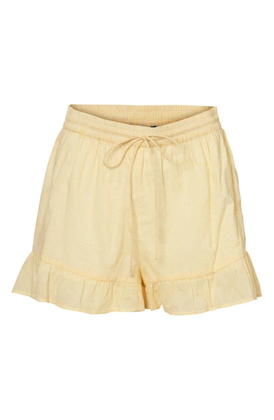 Shop Vero Moda Haddy Tie Waist Shorts In Banana Cream