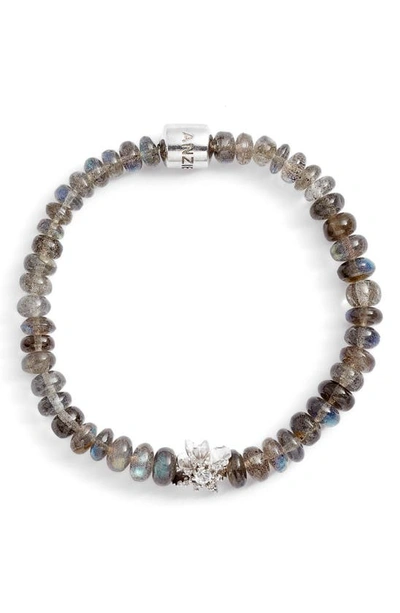Shop Anzie Bohème Labradorite Bead Bracelet In Silver