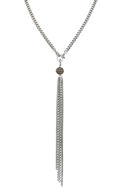 Shop Sheryl Lowe Diamond Fringe Necklace In Silver