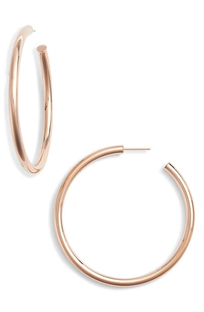 Shop Jennifer Zeuner Lou Large Hoop Earrings In Rose Gold Vermeil