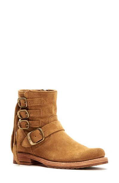 Shop Frye Veronica Bootie In Brandy Suede