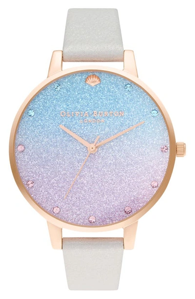 Shop Olivia Burton Under The Sea Glitter Ombré Dial Watch, 38mm In Shimmer Pearl/multi/rsgld