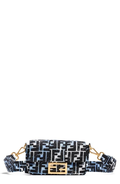 Fendi X Joshua Vides Small Baguette Convertible Nylon Belt Bag In Blue