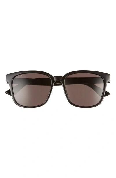 Shop Gucci 56mm Square Sunglasses In Black/ Grey