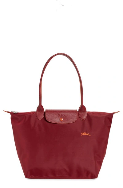 Shop Longchamp Le Pliage Club Tote In Garnet Red