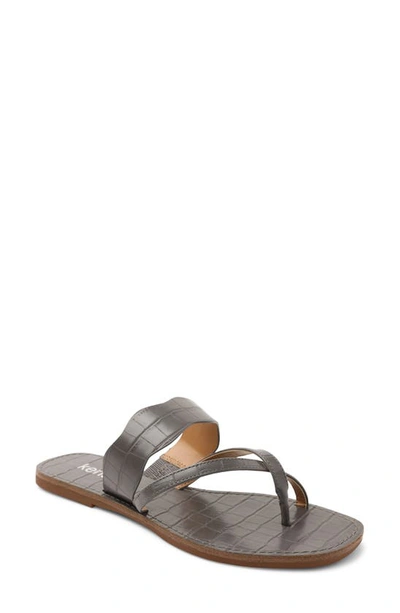 Shop Kensie Novah Slide Sandal In Grey Croco