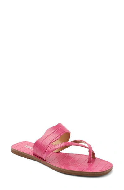 Shop Kensie Novah Slide Sandal In Fuchsia Croco Faux Leather