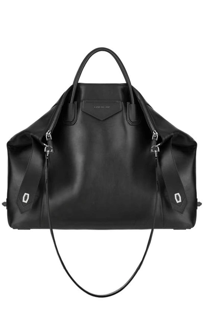 Shop Givenchy Antigona Soft Large Leather Satchel In Black