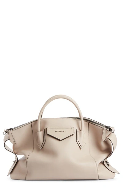 Shop Givenchy Antigona Soft Medium Leather Satchel In Dune