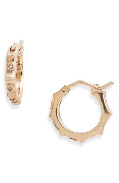 Shop Armenta Cuento Diamond Huggie Hoop Earrings In Rose Gold