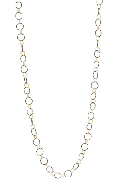 Shop Armenta Old World Circle Link Silver & 18k Gold Chain Long Necklace In Yellow Gold/ Silver
