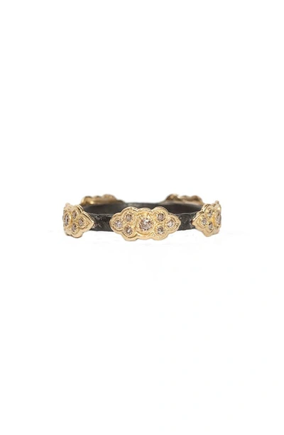 Shop Armenta Old World Sculpted Scroll Diamond Stackable Ring In Yellow Gold/ Silver