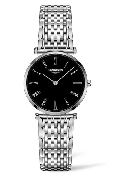 Shop Longines La Grande Classique De  Bracelet Watch, 29mm In Silver/ Black