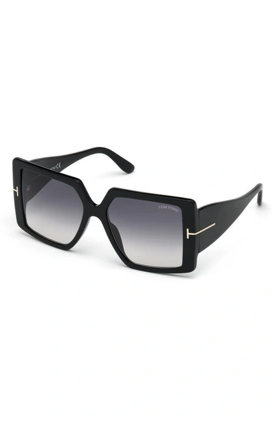 Shop Tom Ford Quinn 57mm Gradient Square Sunglasses In Black