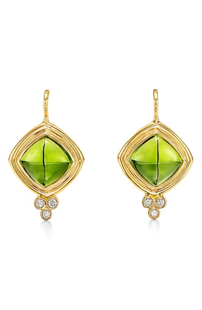 Shop Temple St Clair Collina Drop Earrings In Yellow Gold/ Peridot