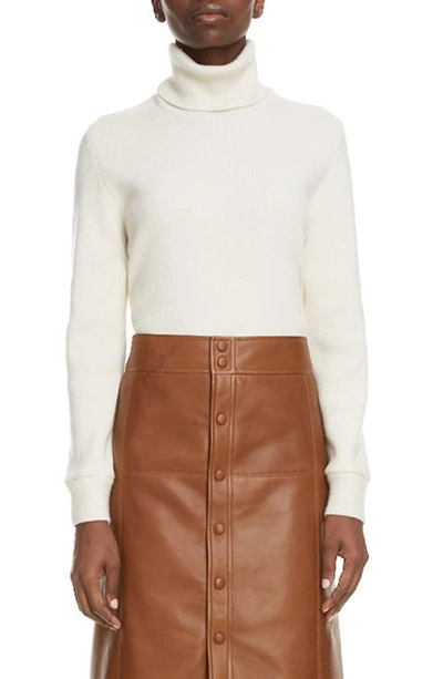 Shop Saint Laurent Cashmere Turtleneck Sweater In Naturel