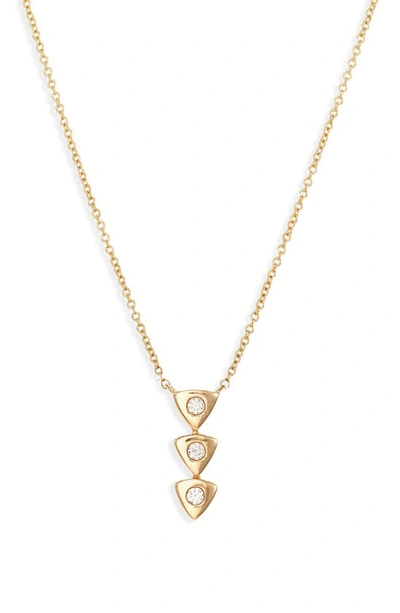 Shop Dana Rebecca Designs Stacked Triangle Diamond Pendant Necklace In Yellow Gold