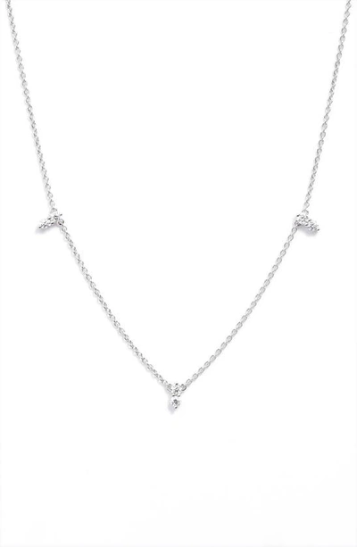 Shop Bony Levy Rita Diamond Station Necklace In White Gold/ Diamond