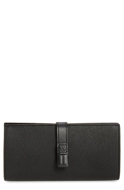 Shop Loewe Large Leather Wallet In Black