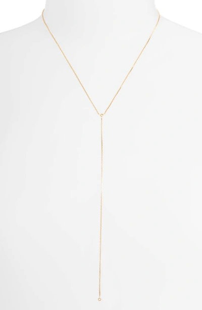 Shop Jennifer Zeuner Mallory Diamond Y-necklace In Yellow Vermeil