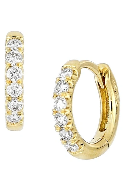 Shop Bony Levy Audrey Diamond Huggie Hoop Earrings In Yellow Gold/ Diamond
