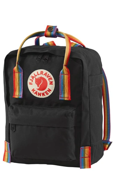 Shop Fjall Raven Mini Kånken Rainbow Water Resistant 13-inch Laptop Backpack In Black/ Rainbow Pattern