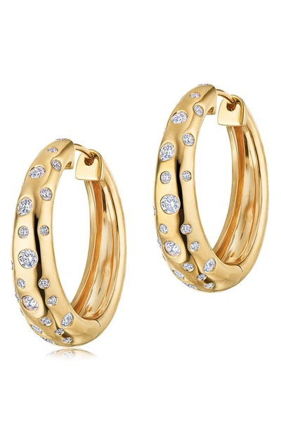 Shop Kwiat Cobblestone Diamond Hoop Earrings In Yellow Gold