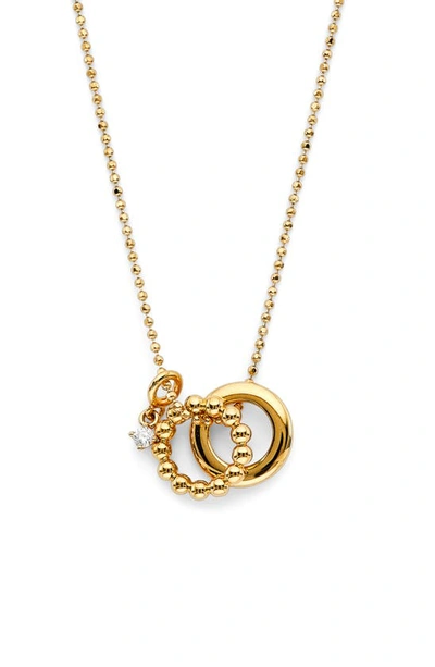 Shop Ajoa Lala Interlocking Ring Pendant Necklace In Gold