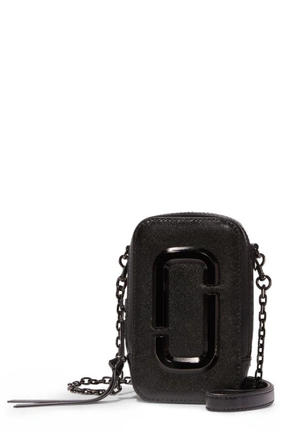 Shop The Marc Jacobs The Hot Shot Saffiano Leather Shoulder Bag In Black