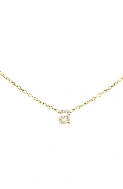 Shop Adinas Jewels Tiny Pavé Lowercase Initial Necklace In Gold