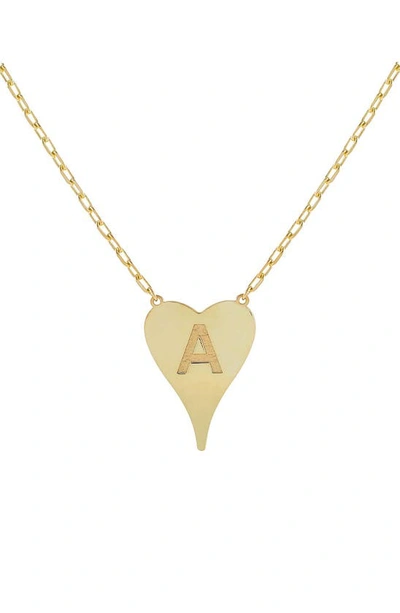 Shop Adinas Jewels Initial Heart Pendant Necklace In Gold