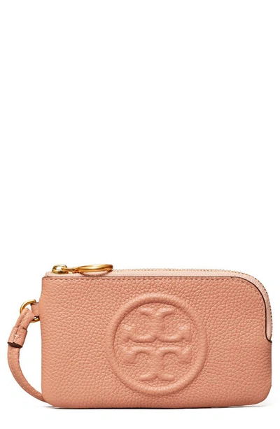 Shop Tory Burch Perry Bombe Leather Card Case In Pink Moon