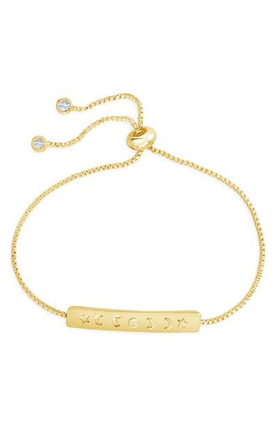 Shop Sterling Forever Moon Phase Slider Bracelet In Gold