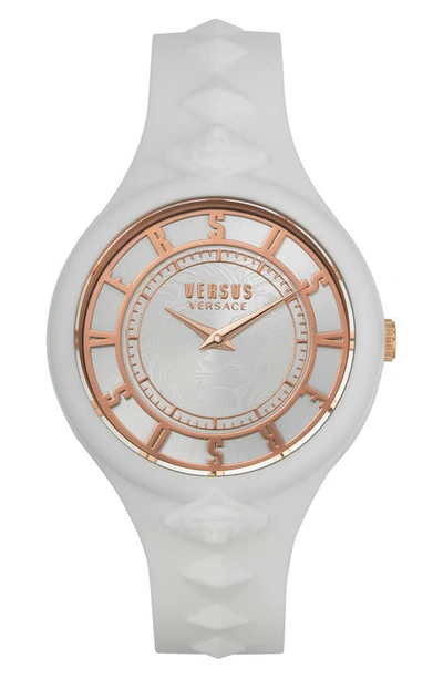 Shop Versus Fire Island Silicone Strap Watch, 39mm In Two Tone Rose Gold