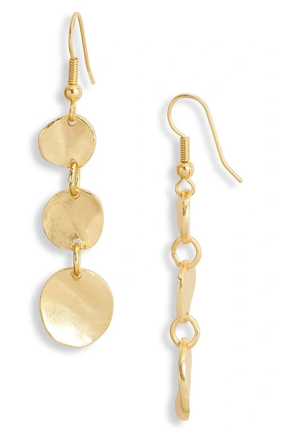 Shop Karine Sultan Small Coin Dangle Earrings In Gold