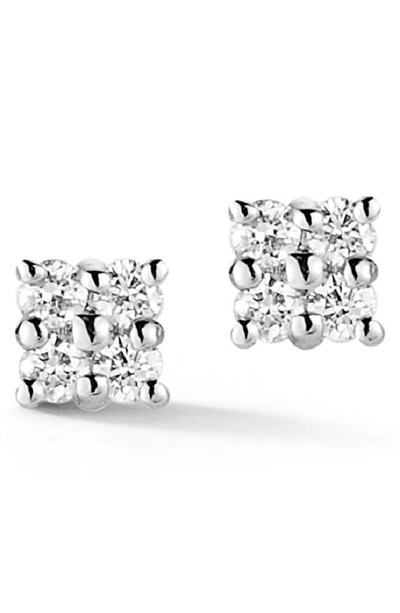 Shop Dana Rebecca Designs Mini Diamond Square Stud Earrings In White Gold