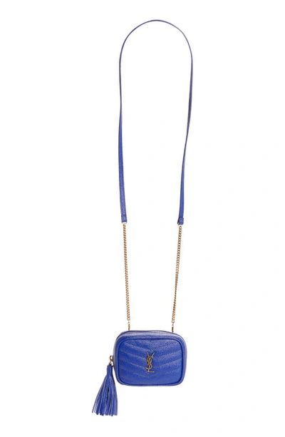Saint Laurent Baby Lou Quilted Leather Micro Crossbody Bag In Blue ModeSens