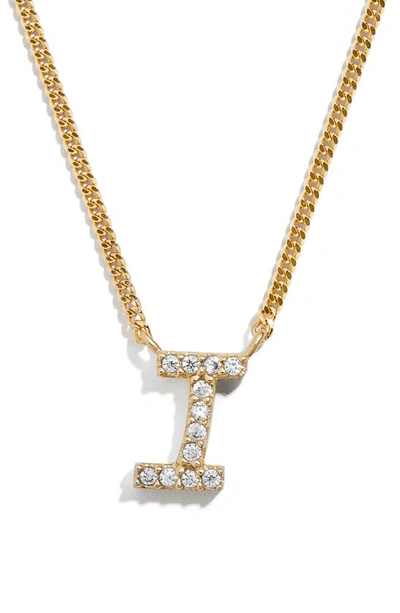 Shop Baublebar Crystal Graffiti Initial Pendant Necklace In Gold I