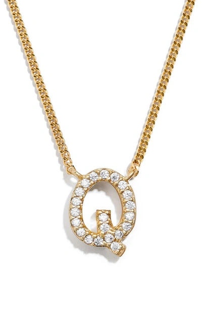 Shop Baublebar Crystal Graffiti Initial Pendant Necklace In Gold Q