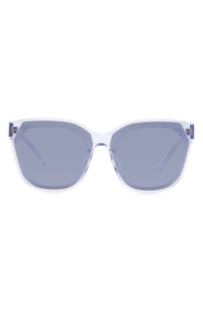 Shop Diff Gia 62mm Oversize Square Sunglasses In Clear Crystal/ Grey
