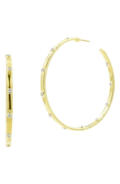 Shop Freida Rothman Radiance Chunky Hoop Earrings In Gold