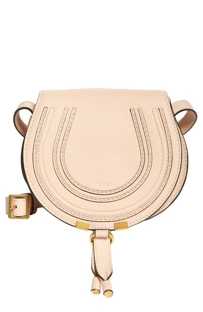 Shop Chloé Mini Marcie Leather Bag In Softy Pink
