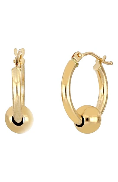 Shop Bony Levy 14k Gold Bead Hoop Earrings In Yellow Gold