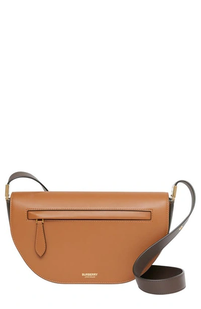 Shop Burberry Small Olympia Two-tone Leather Bag In Warm Tan